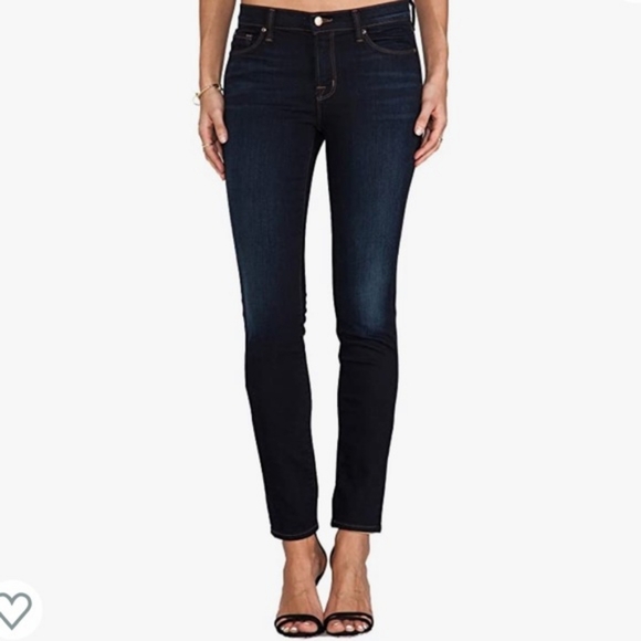 J Brand Denim - J BRAND Womens 27 Skinny Leg Dark Wash Denim Jeans Ink Mid Rise Stretchy Stretch